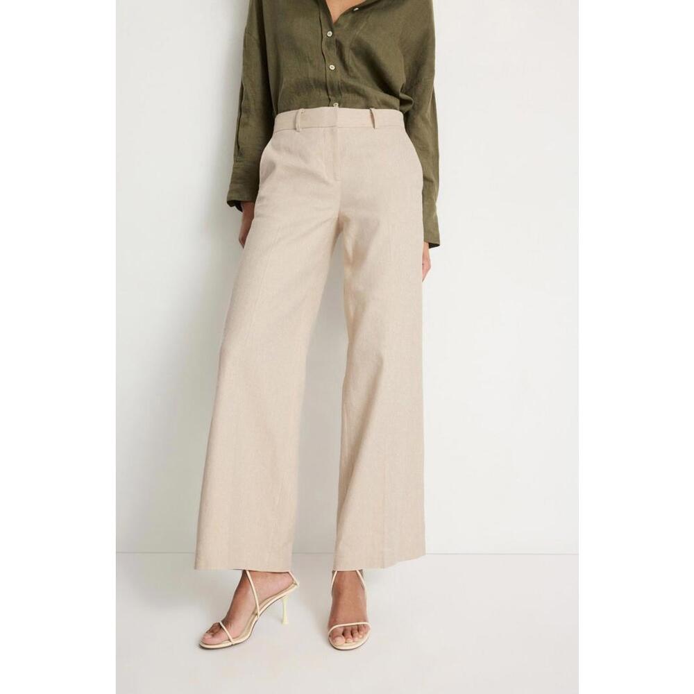 MICHAEL KORS Brown Wide Leg Linen Pants Size 4